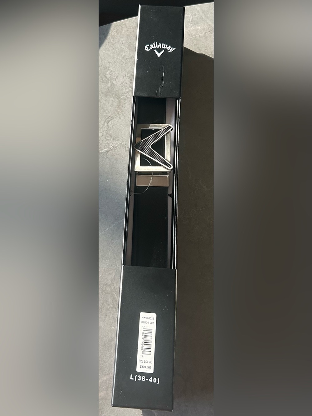 Callaway Men’s Black Golf Belt with Silver Buckle L ( 38-40 )